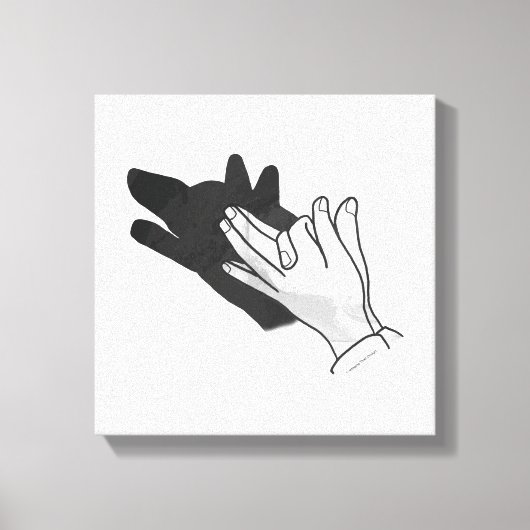 Hand Silhouette Wolf Canvas Afdruk (Voorkant)