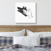Hand Silhouette Wolf Canvas Afdruk (Insitu (Slaapkamer))