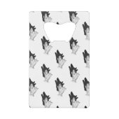Hand Silhouette Wolf Creditkaart Flessenopener (Voorkant)