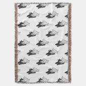 Hand Silhouette Wolf Deken (Voorkant Verticaal)