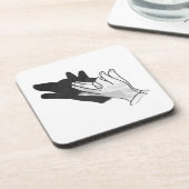 Hand Silhouette Wolf Drankjes Onderzetter (Linkerzijde)