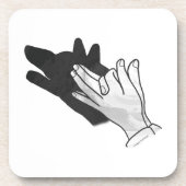 Hand Silhouette Wolf Drankjes Onderzetter (Voorkant)