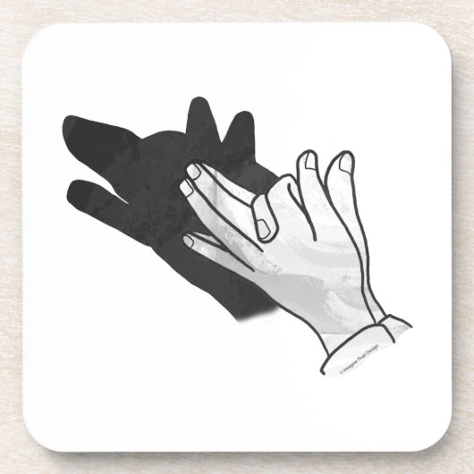 Hand Silhouette Wolf Drankjes Onderzetter (Voorkant)