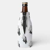 Hand Silhouette Wolf Flesjeskoeler (Fles Achterkant)