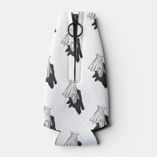 Hand Silhouette Wolf Flesjeskoeler (Achterkant)