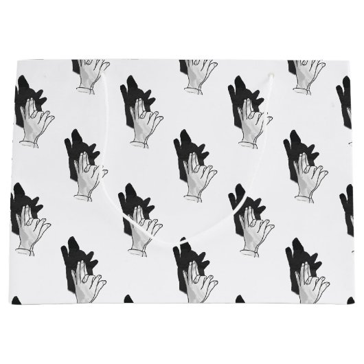 Hand Silhouette Wolf Groot Cadeauzakje (Voorkant)