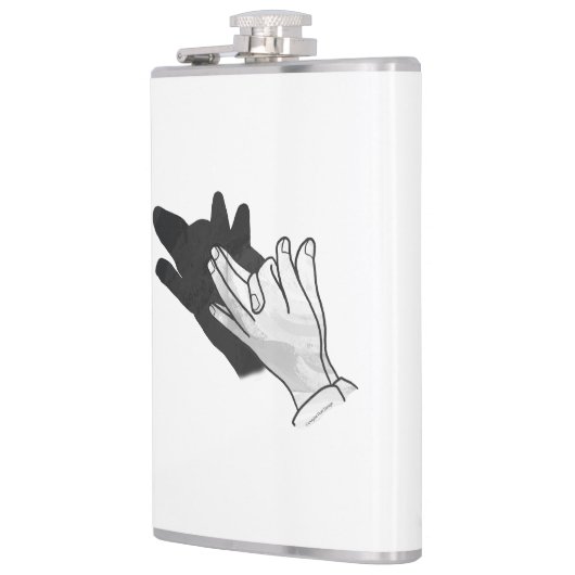 Hand Silhouette Wolf Heupfles (Links)