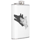 Hand Silhouette Wolf Heupfles (Rechts)