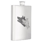 Hand Silhouette Wolf Heupfles (Rechts)