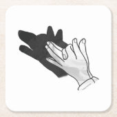 Hand Silhouette Wolf Kartonnen Onderzetters (Voorkant)