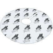 Hand Silhouette Wolf Kerstboom Rok (Gekanteld)