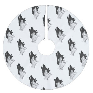 Hand Silhouette Wolf Kerstboom Rok