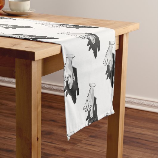 Hand Silhouette Wolf Korte Tafelloper (Voorbeeld)