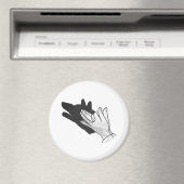 Hand Silhouette Wolf Magneet (Insitu (Vaatwasser))