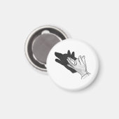 Hand Silhouette Wolf Magneet (Voorkant / Achterkant)