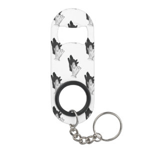 Hand Silhouette Wolf Mini Flessenopener