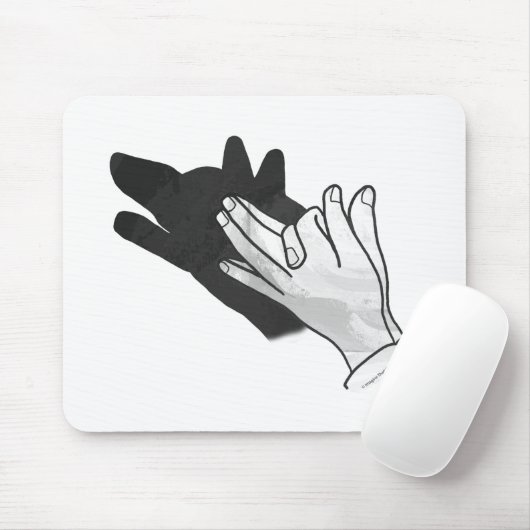 Hand Silhouette Wolf Muismat (Met muis)