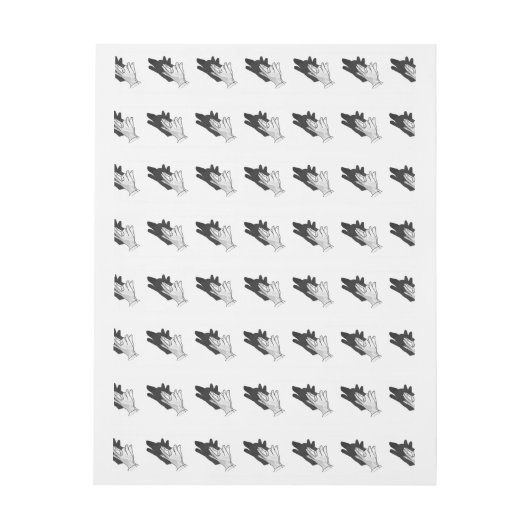 Hand Silhouette Wolf Omwikkelbaar Adreslabel (Vel)