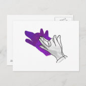 Hand Silhouette Wolf Paars Briefkaart (Voorkant / Achterkant)