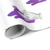 Hand Silhouette Wolf Paars Cadeaupapier (Rol Hoek)