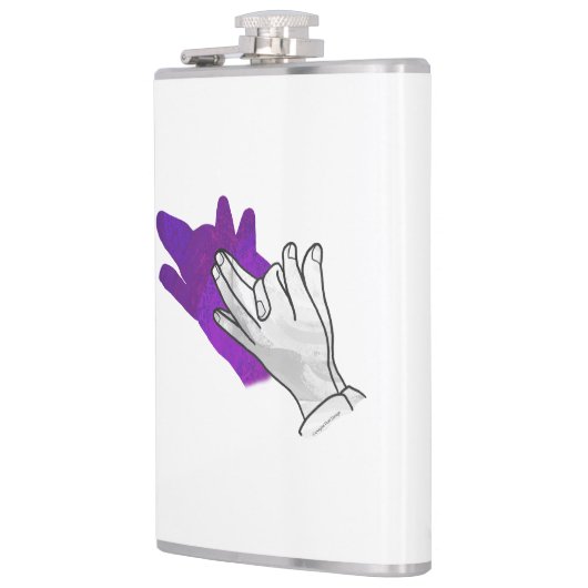 Hand Silhouette Wolf Paars Heupfles (Links)