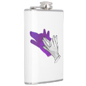 Hand Silhouette Wolf Paars Heupfles (Rechts)