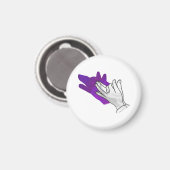 Hand Silhouette Wolf Paars Magneet (Voorkant / Achterkant)