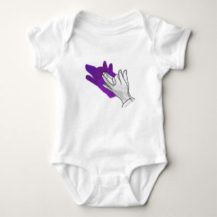 Hand Silhouette Wolf Paars Romper