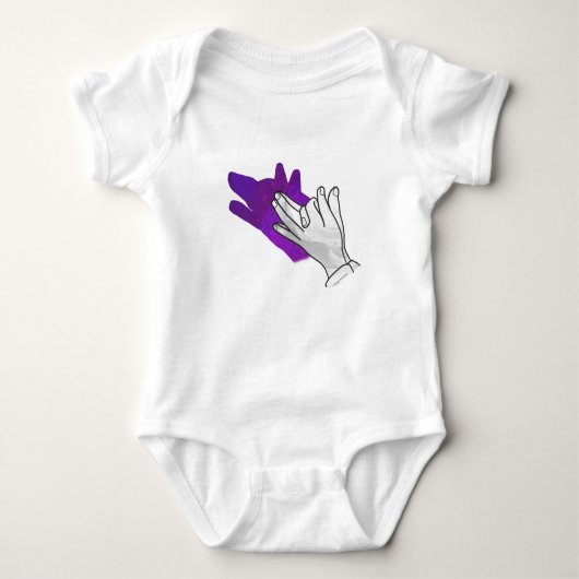 Hand Silhouette Wolf Paars Romper (Voorkant)