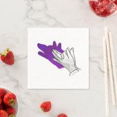Hand Silhouette Wolf Paars Servetten (Insitu)