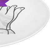 Hand Silhouette Wolf Paars Snijplank (Hoek)