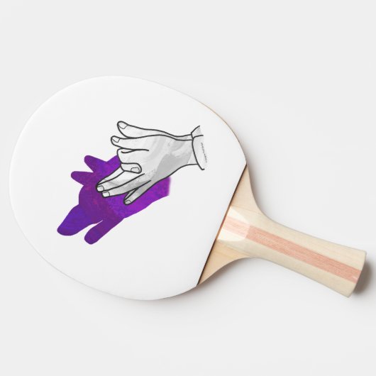 Hand Silhouette Wolf Paars Tafeltennisbatje (Zijkant)