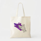 Hand Silhouette Wolf Paars Tote Bag (Voorkant)