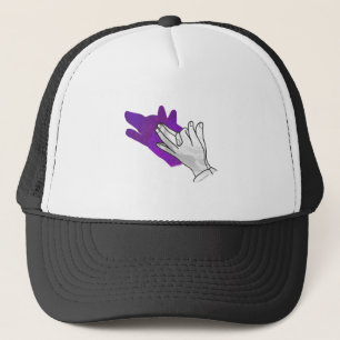 Hand Silhouette Wolf Paars Trucker Pet