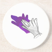 Hand Silhouette Wolf Paars Zandsteen Onderzetter (Voorkant)