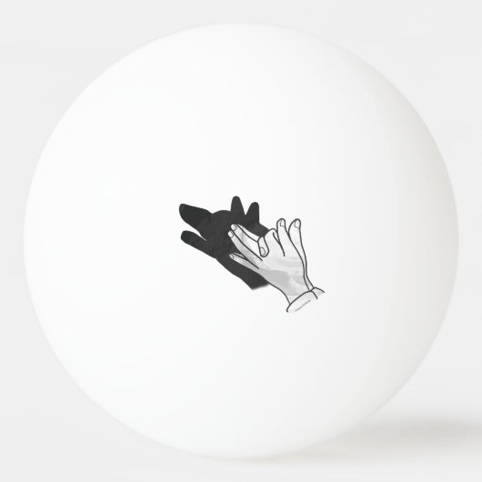 Hand Silhouette Wolf Pingpongbal (Voorkant)