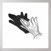 Hand Silhouette Wolf Poster (Voorkant)