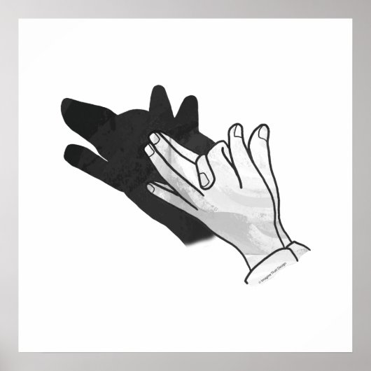 Hand Silhouette Wolf Poster (Voorkant)