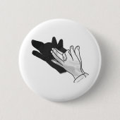 Hand Silhouette Wolf Ronde Button 5,7 Cm (Voorkant)