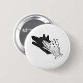 Hand Silhouette Wolf Ronde Button 5,7 Cm (Voorkant /achterkant)