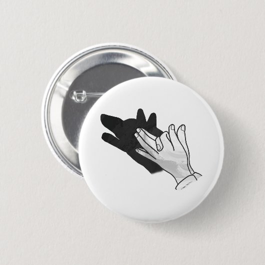 Hand Silhouette Wolf Ronde Button 5,7 Cm (Voorkant /achterkant)