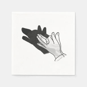 Hand Silhouette Wolf Servet