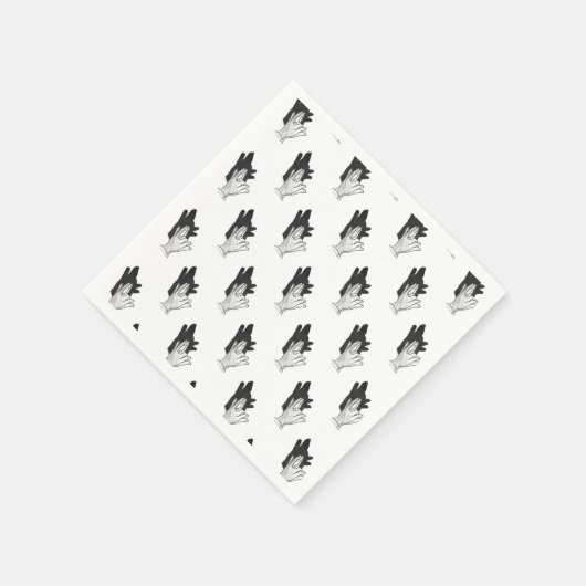 Hand Silhouette Wolf Servetten (Hoek)