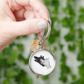 Hand Silhouette Wolf Sleutelhanger (Hand)