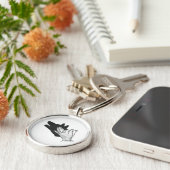 Hand Silhouette Wolf Sleutelhanger (Zijkant)