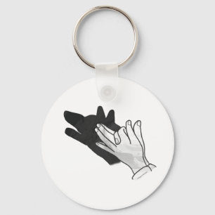 Hand Silhouette Wolf Sleutelhanger