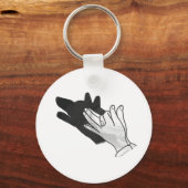 Hand Silhouette Wolf Sleutelhanger (Voorkant)