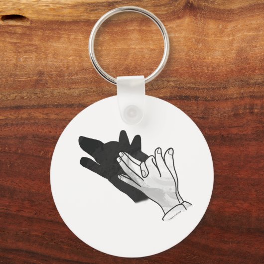 Hand Silhouette Wolf Sleutelhanger (Voorkant)