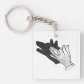 Hand Silhouette Wolf Sleutelhanger (voorkant)