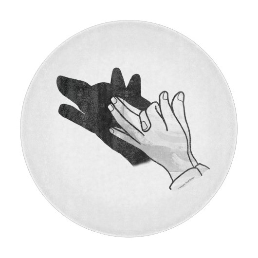 Hand Silhouette Wolf Snijplank (Voorkant)